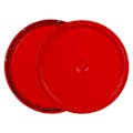 3-1/2 to 5-1/4 Gallon Red HDPE Economy Round Bucket Lid with Tear Tab