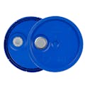 3-1/2 to 5-1/4 Gallon Blue HDPE Economy Round Bucket Lid with Pour Spout
