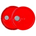 3-1/2 to 5-1/4 Gallon Red HDPE Economy Round Bucket Lid with Pour Spout