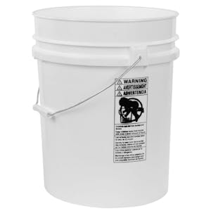 5-1/4 Gallon White HDPE Premium Round Bucket with Wire Bail Handle & Plastic Hand Grip (Lid sold separately)