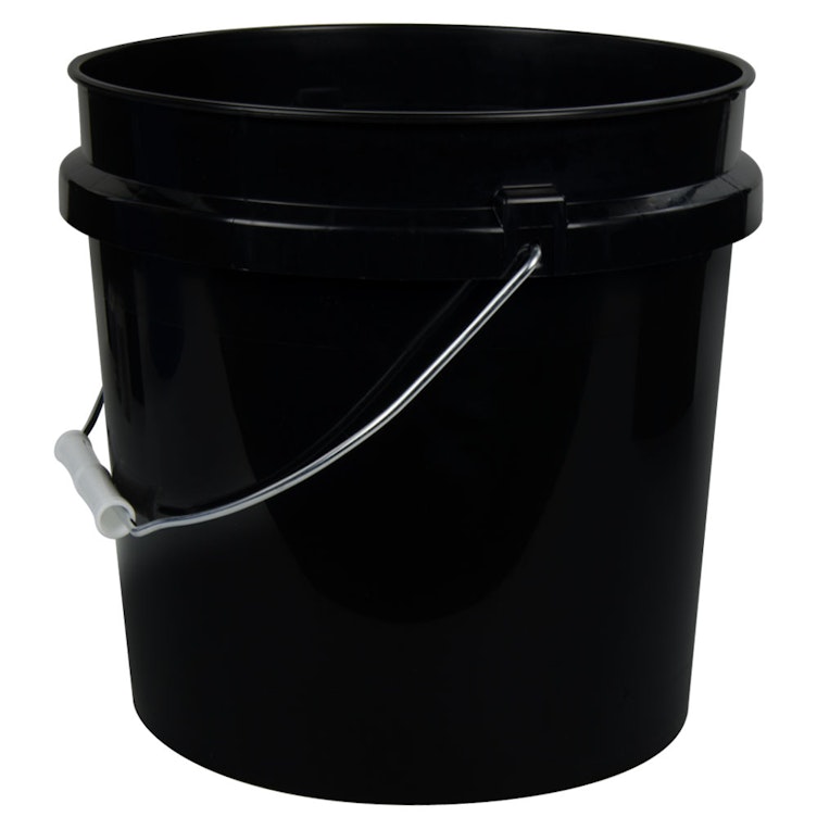 Black 2 Gallon HDPE Bucket