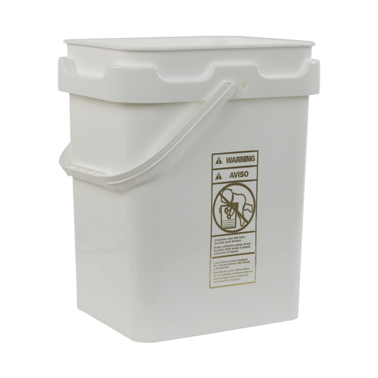 5 Gallon Super Kube White Pail with Handle