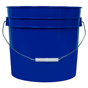 3-1/2 Gallon Blue HDPE Economy Round Bucket with Wire Bail Handle & Plastic Hand Grip (Lid sold separately)