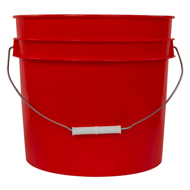 3-1/2 Gallon Yellow HDPE Economy Round Bucket with Wire Bail Handle &  Plastic Hand Grip (Lid sold separately)