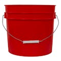3-1/2 Gallon Red HDPE Economy Round Bucket with Wire Bail Handle & Plastic Hand Grip (Lid sold separately)