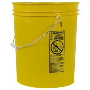 5 Gallon Tan Bucket with Black Gamma Seal Lid, 5 Pack