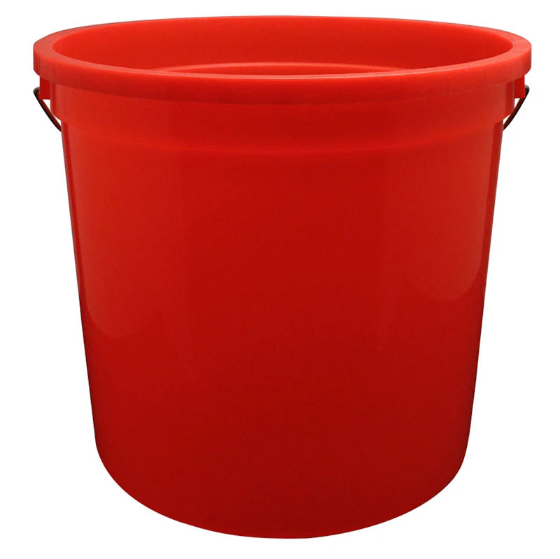 10 Qt. Red HDPE Heavy-Duty Leaktite® Pail with Plastic-Reinforced Rim