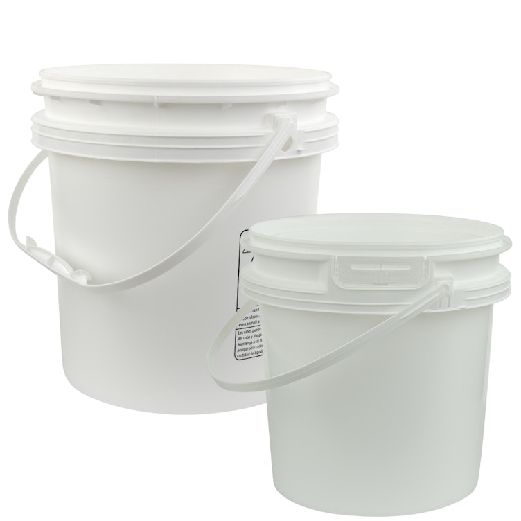 3.5 Gal. White Bucket Plastic Pail Heavy-duty Reinforced Upper Rim