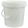 White Polypropylene 3.2 Gallon/12 Liter Bucket with Handle