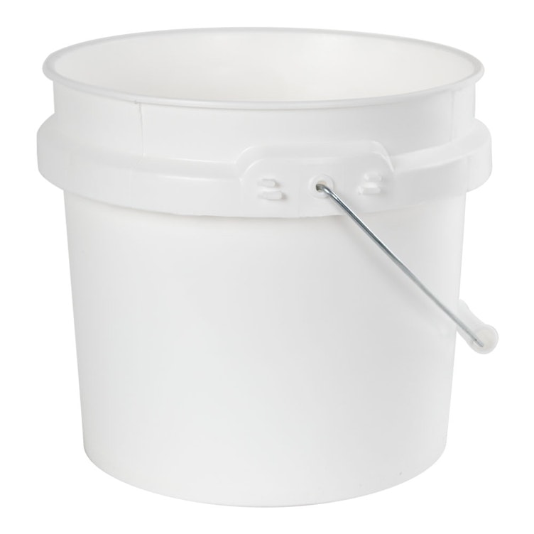 1 Gallon White HDPE Pail with Handle