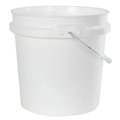 2 Gallon White HDPE Pail with Handle