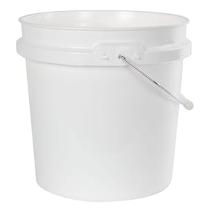 2 Gallon White HDPE Pail with Handle