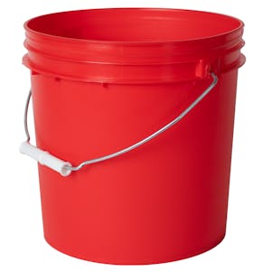 Red 2 Gallon HDPE Bucket