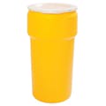 20 Gallon Yellow Open Head Poly Drum with Plastic Lever-Lock Ring