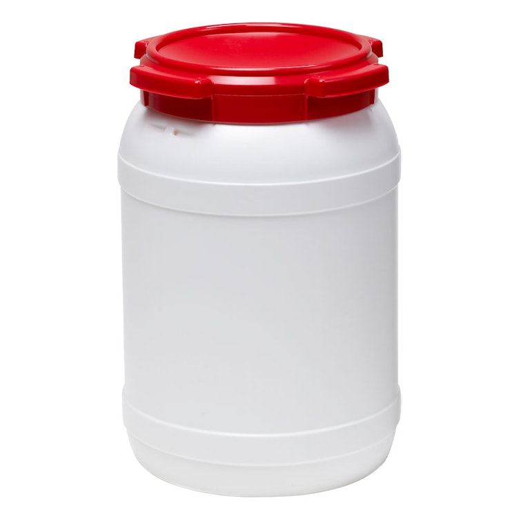 5 Gallon White HDPE Plastic Un Rated Buckets (Life Latch Screw Top Lid) - White