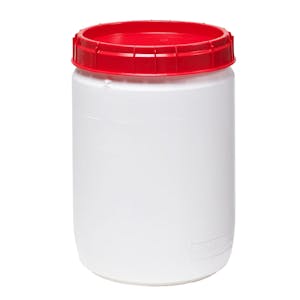 10.3 Gallon White UN Rated Open Drum with Red Lid