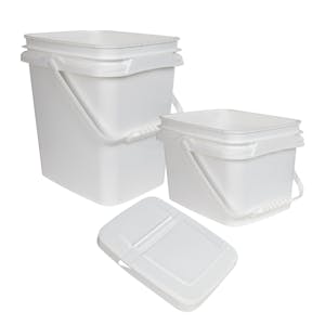2 Gallon EZ Stor® Rectangular Plastic Container with Handle - White