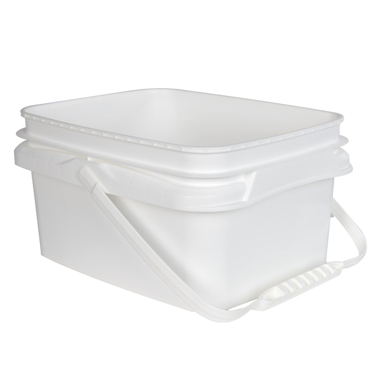 United States Plastic Buckets Tight Fitting Lids Storage 4 Gallon Pack of 10