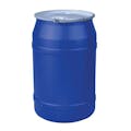 55 Gallon Blue Straight-Sided Open Head Poly Drum with 2" & 2" Bungs Lid & Metal Lever-Locking Ring