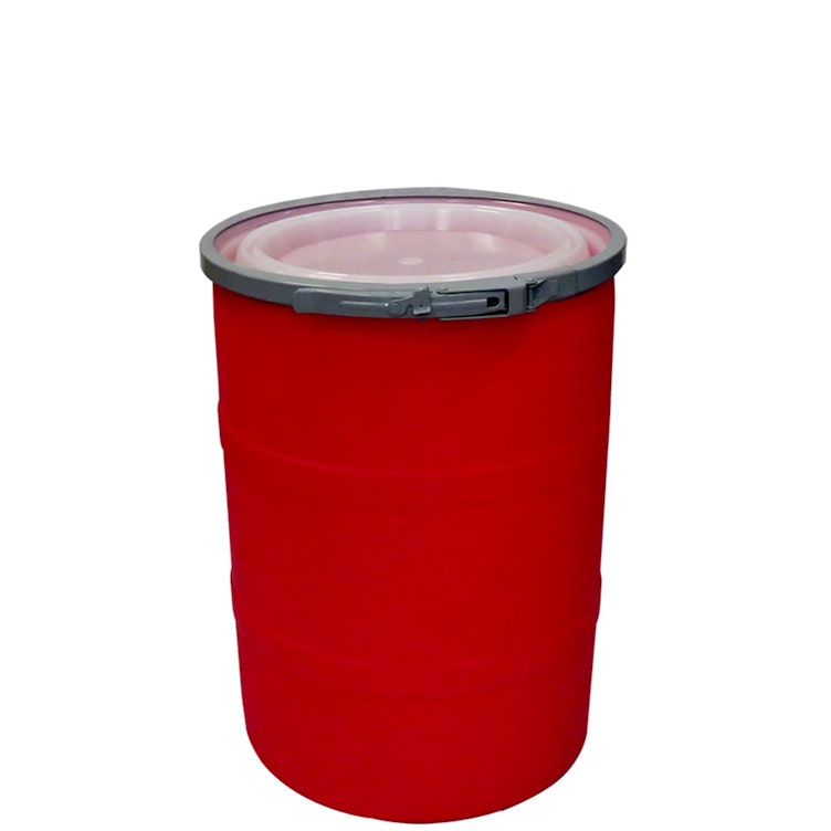 15 Gallon Red Open Head Drum 17.875" Dia. with Band x 22.5" Hgt.