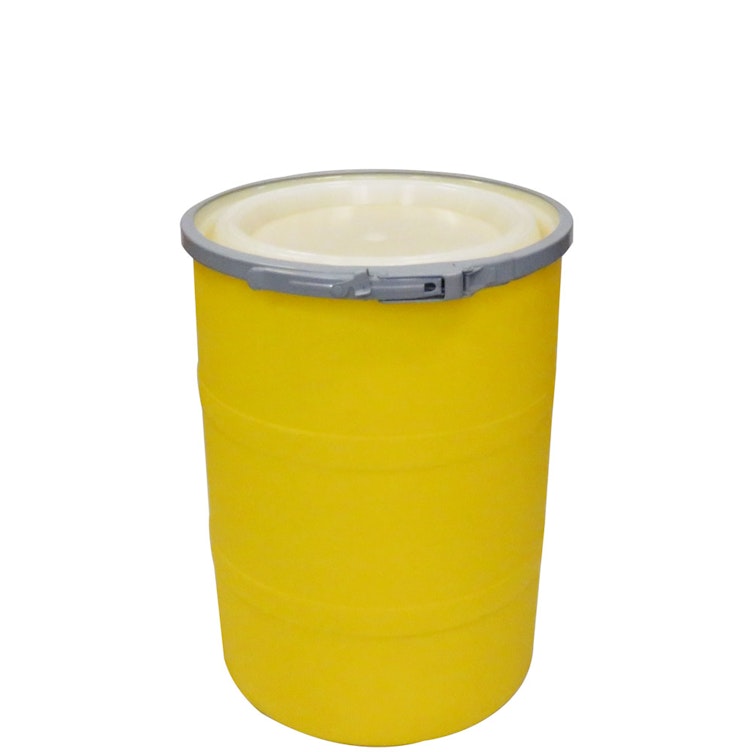 15 Gallon Yellow Open Head Drum 17.875" Dia. with Band x 22.5" Hgt.