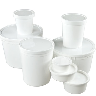 White Polypropylene & HDPE Containers & Lids