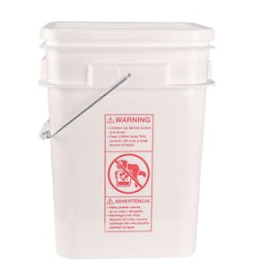 3.3 Gallon White Square Plastic Pail with Metal Handle (P8 Series)