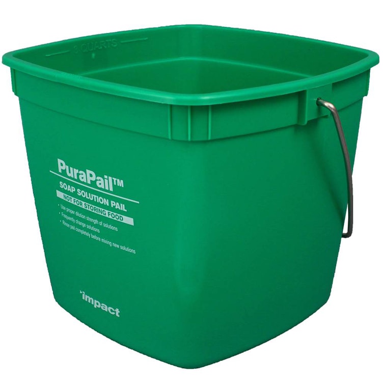 3 Quart Green PuraPail™ Utility Pail - Soap Solution Imprint