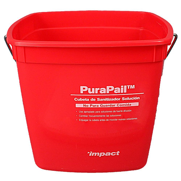 3 Quart Red PuraPail™ Utility Pail - Sanitizer Imprint
