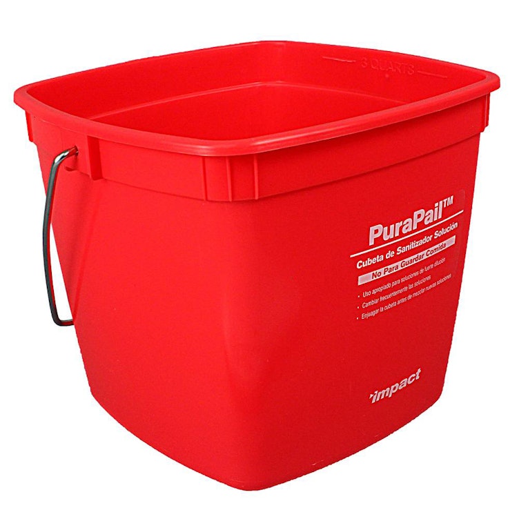 3 Quart Red PuraPail™ Utility Pail - Sanitizer Imprint