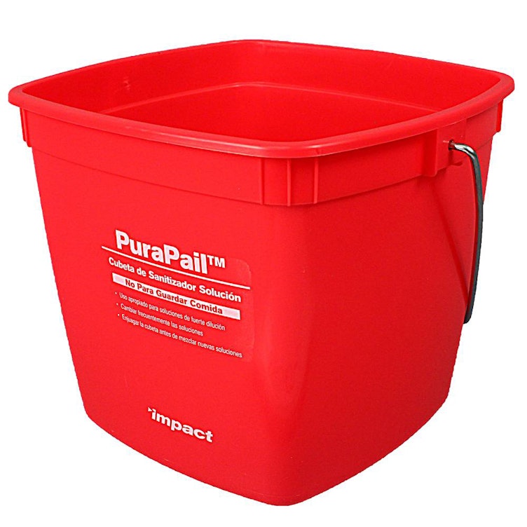 3 Quart Red PuraPail™ Utility Pail - Sanitizer Imprint