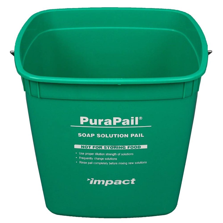 6 Quart Green PuraPail™ Utility Pail - Soap Solution Imprint