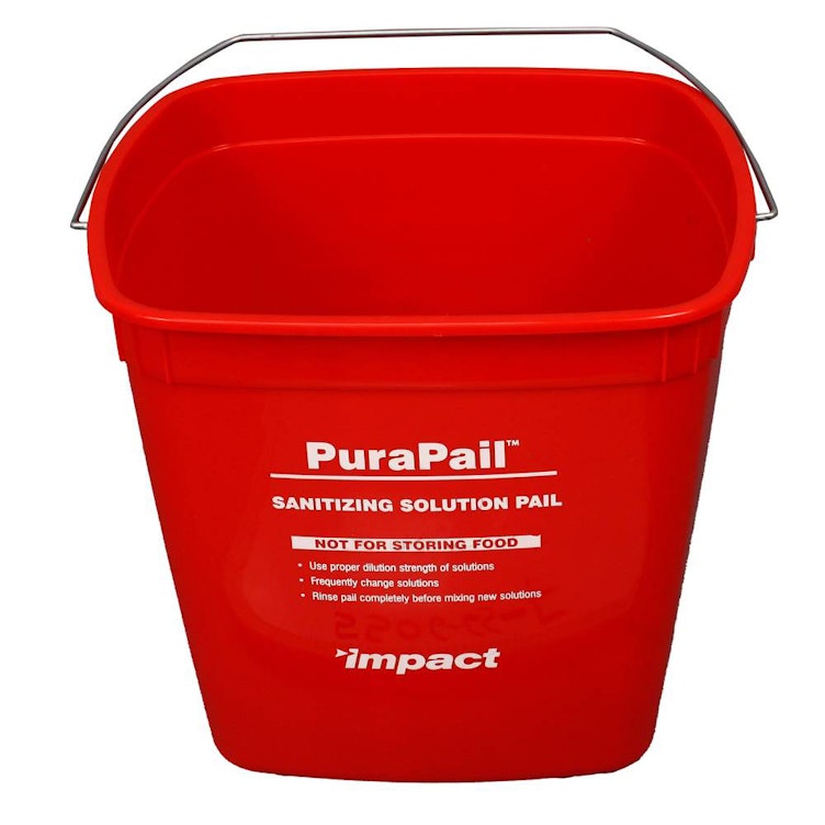 6 Quart Red PuraPail™ Utility Pail - Sanitizer Imprint