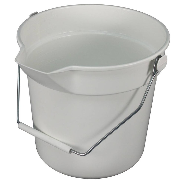 10 Quart White Deluxe Heavy Duty Bucket