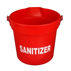 10 Quart Red Deluxe Heavy Duty Bucket - Sanitizer Imprint
