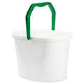3-1/2 Gallon White Oval Utility Bucket with Green Handle