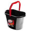 3-1/2 Gallon Black Oval Utility Bucket with Red Handle