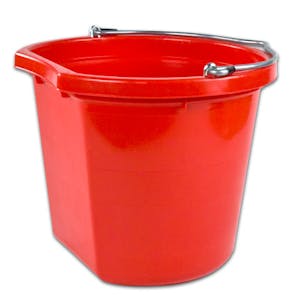 8 Quart Red Flat Back Bucket