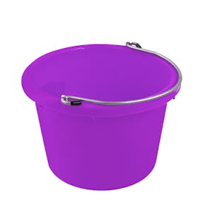 8 Quart Bright Purple Molded Rubber-Polyethylene Pail