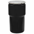 14 Gallon Black Open Head Poly Drum with Metal Lever-Lock Ring