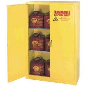 30 Gallon Self Closing 2 Door Safety Cabinet, 1 Shelf - 43" x 18" x 44"