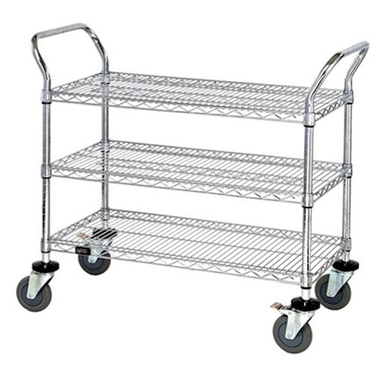 18" W x 42" L x 40" Hgt. Cart with 3 Shelves