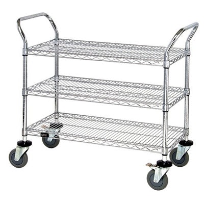 18" W x 48" L x 40" Hgt. Cart with 3 Shelves