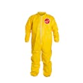 DuPont™ Tychem® 2000 Large Yellow Serged Coveralls with Collar, Storm Flap & Elastic Wrists/Ankles