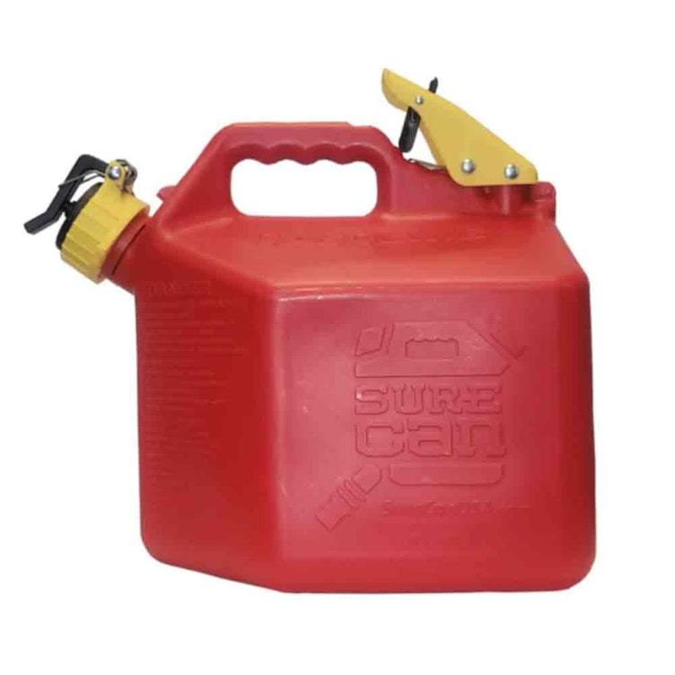 SureCan 5 Gallon Controlled Flow Gasoline Fuel Can w/ Rotating Nozzle, Red  