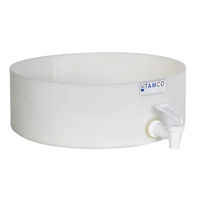 12" Dia. x 4" Hgt. Tamco® HDPE Fabricated Round Tray with Spigot (Cover Sold Separately)