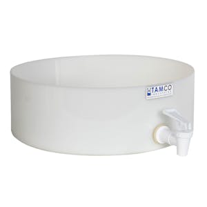 12" Dia. x 4" Hgt. Tamco® HDPE Fabricated Round Tray with Spigot (Cover Sold Separately)