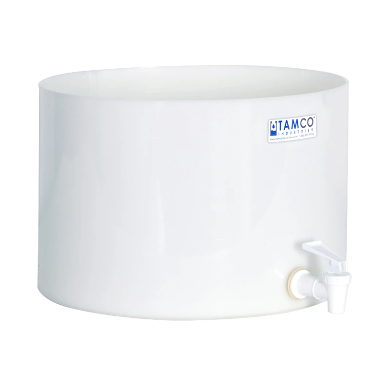 12" Dia. x 8" Hgt. Tamco® HDPE Fabricated Round Tray with Spigot (Cover Sold Separately)