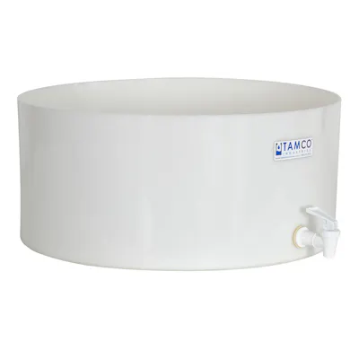 18" Dia. x 8" Hgt. Tamco® HDPE Fabricated Round Tray with Spigot (Cover Sold Separately)