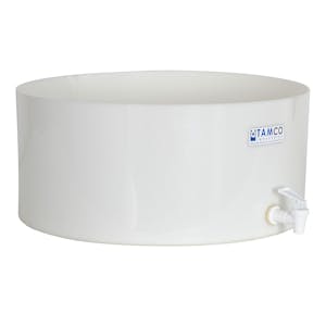 18" Dia. x 8" Hgt. Tamco® HDPE Fabricated Round Tray with Spigot (Cover Sold Separately)